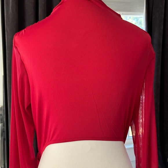 NEW ! Dark Red Cutout Long Sleeve Dress - Picture 3 of 3